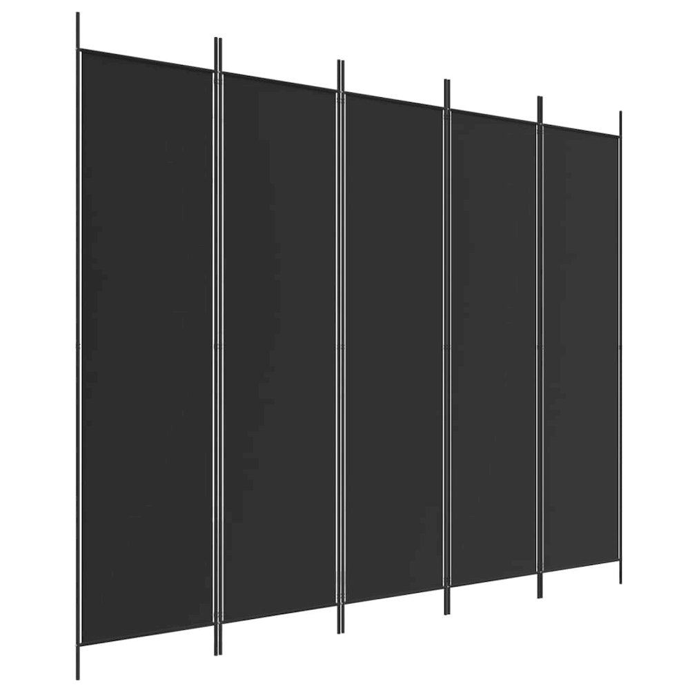 5-Panel Room Divider Black 98.4"x78.7" Fabric. Picture 2