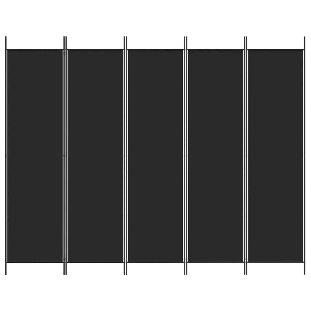 5-Panel Room Divider Black 98.4"x78.7" Fabric. Picture 3
