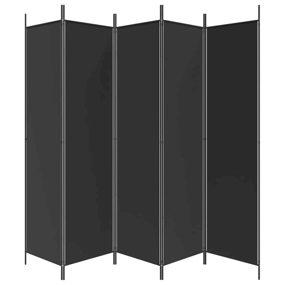 5-Panel Room Divider Black 98.4"x78.7" Fabric. Picture 4