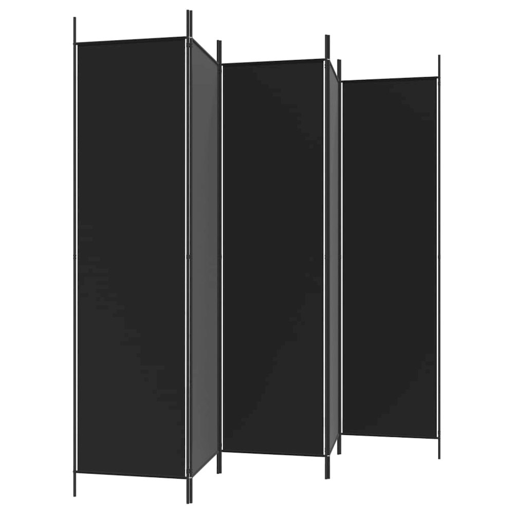 5-Panel Room Divider Black 98.4"x78.7" Fabric. Picture 5