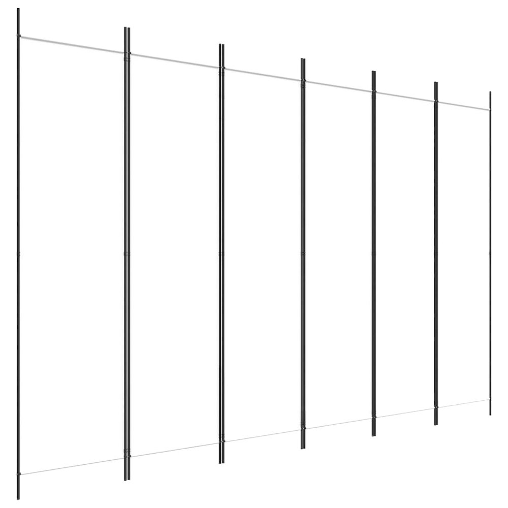 6-Panel Room Divider White 118.1"x78.7" Fabric. Picture 2