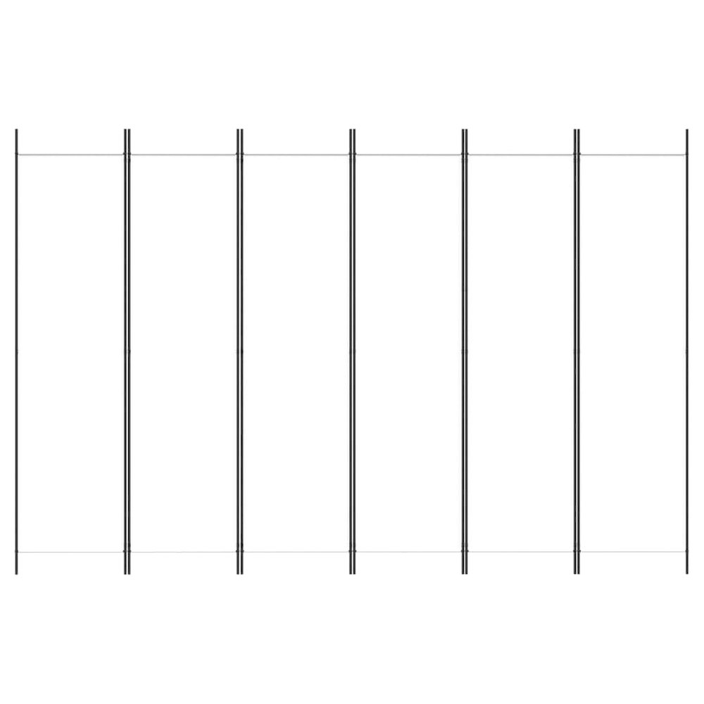6-Panel Room Divider White 118.1"x78.7" Fabric. Picture 3