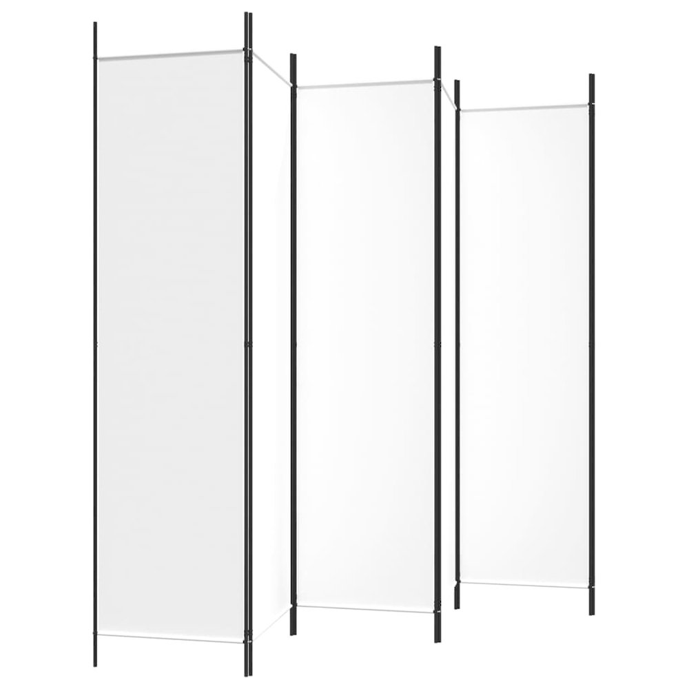 6-Panel Room Divider White 118.1"x78.7" Fabric. Picture 5