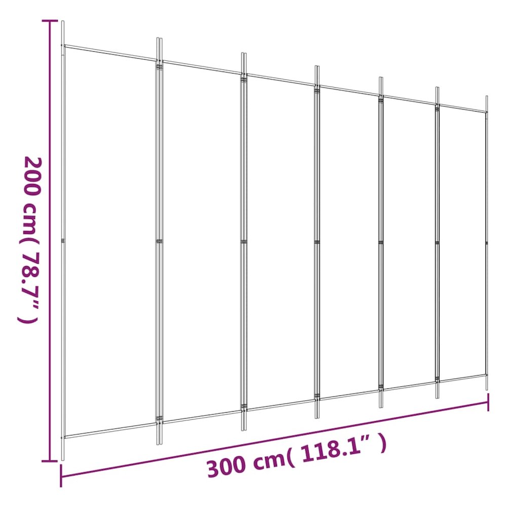 6-Panel Room Divider Anthracite 118.1"x78.7" Fabric. Picture 8