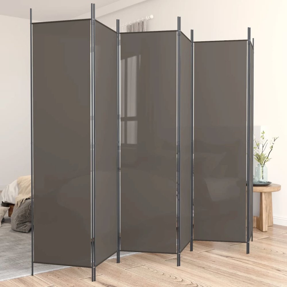 6-Panel Room Divider Anthracite 118.1"x78.7" Fabric. Picture 1