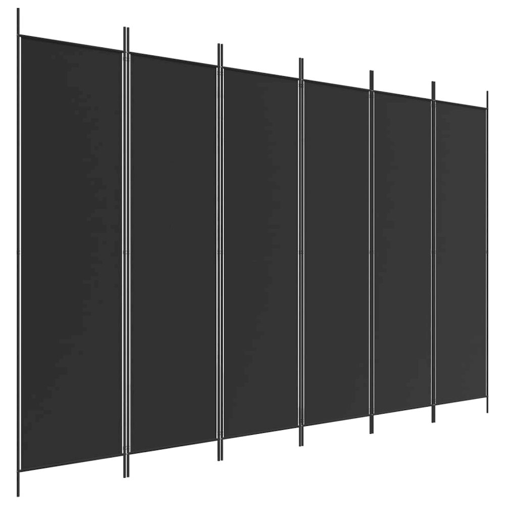 6-Panel Room Divider Black 118.1"x78.7" Fabric. Picture 2