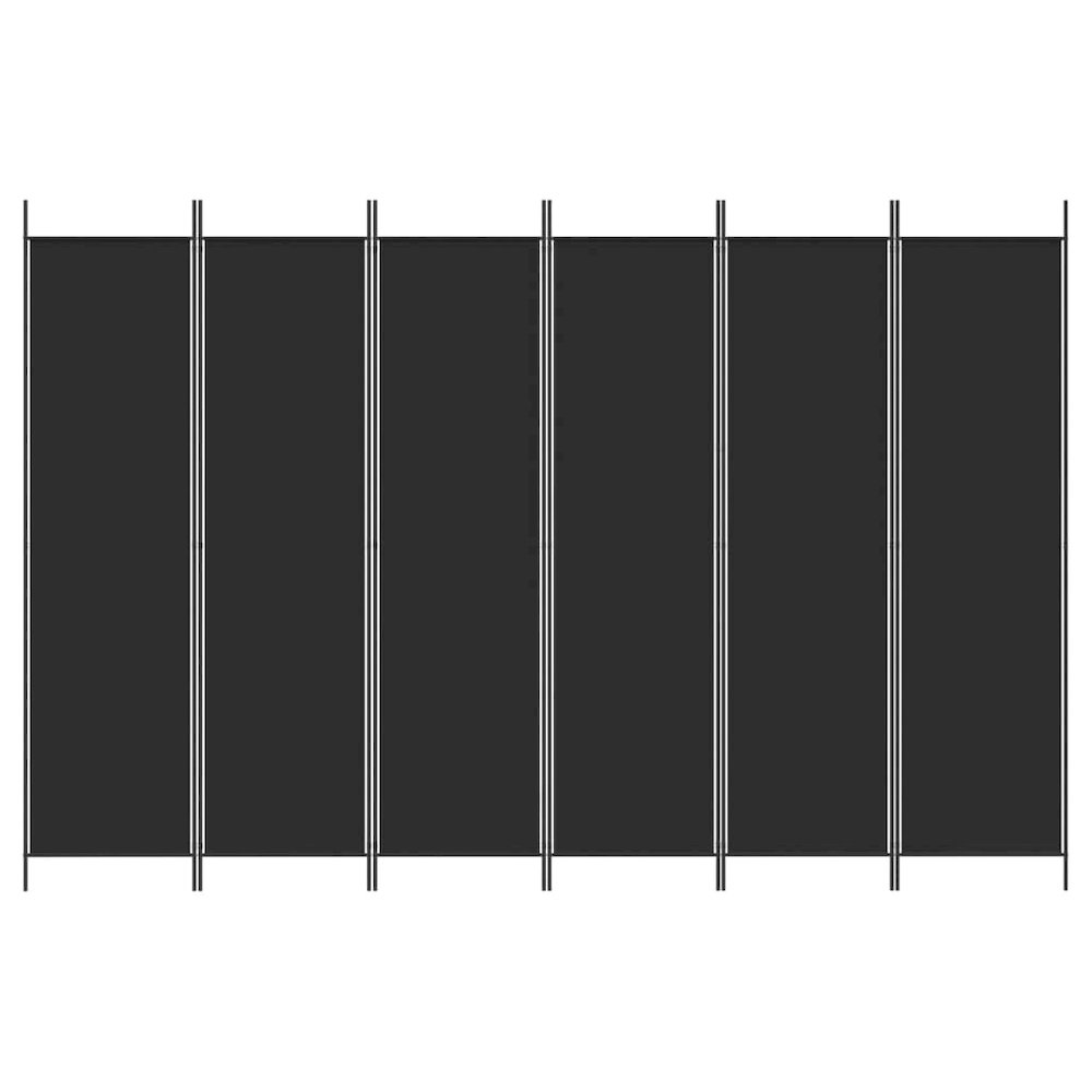 6-Panel Room Divider Black 118.1"x78.7" Fabric. Picture 3