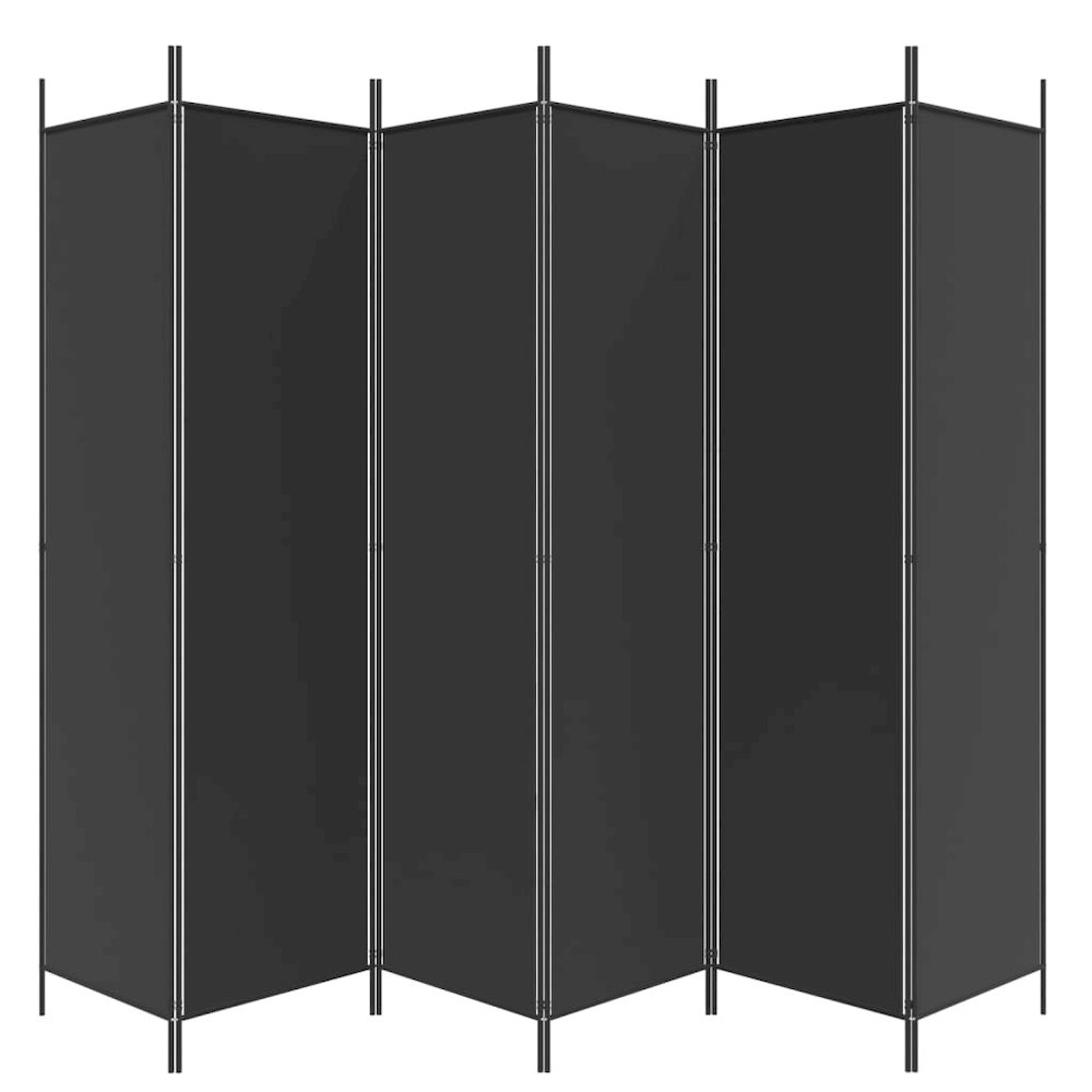 6-Panel Room Divider Black 118.1"x78.7" Fabric. Picture 4