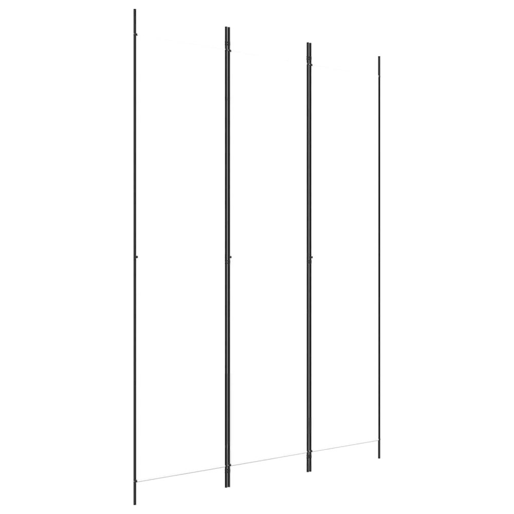 3-Panel Room Divider White 59.1"x86.6" Fabric. Picture 2