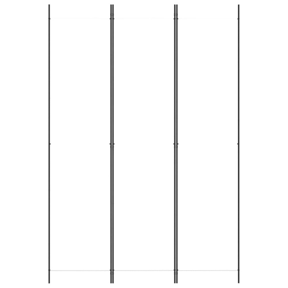 3-Panel Room Divider White 59.1"x86.6" Fabric. Picture 3