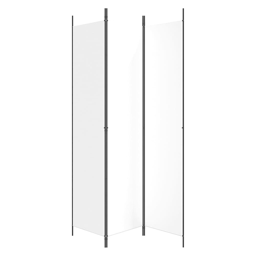 3-Panel Room Divider White 59.1"x86.6" Fabric. Picture 4