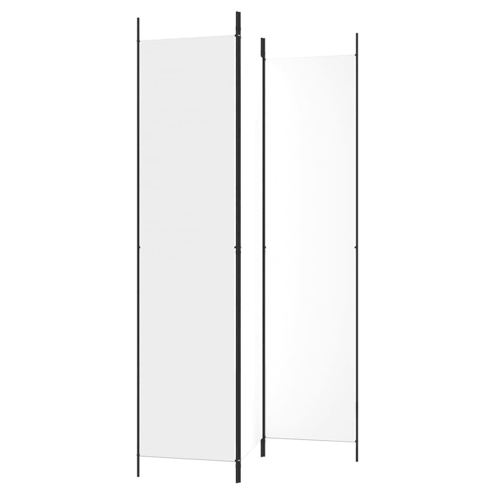 3-Panel Room Divider White 59.1"x86.6" Fabric. Picture 5