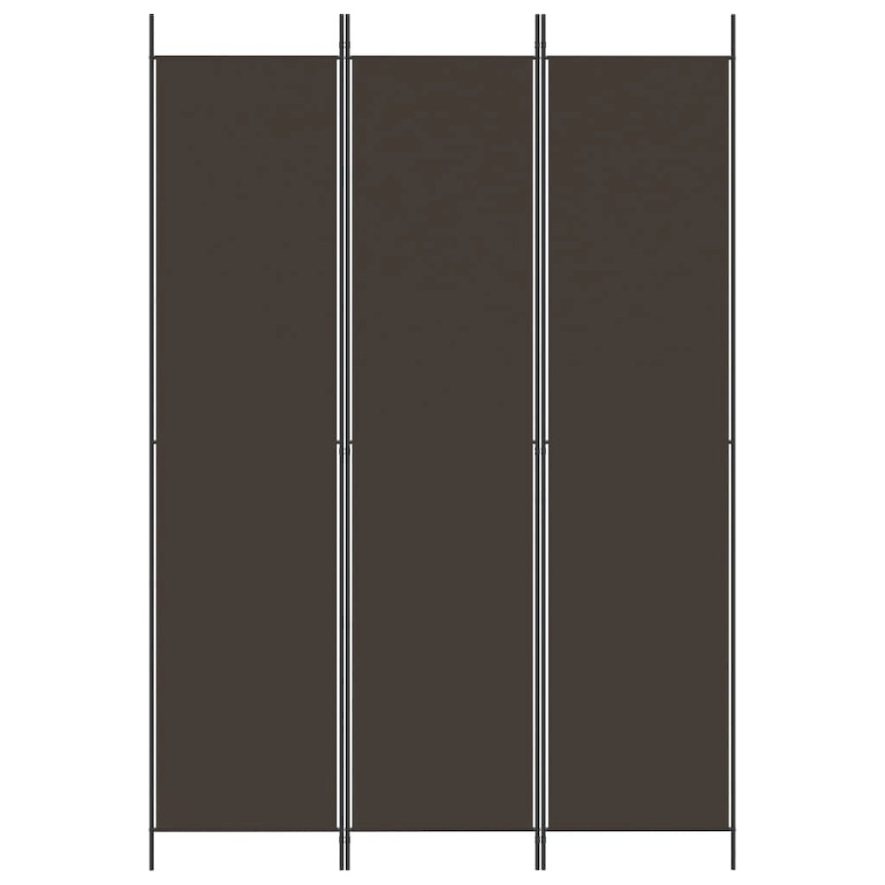 3-Panel Room Divider Brown 59.1"x86.6" Fabric. Picture 3