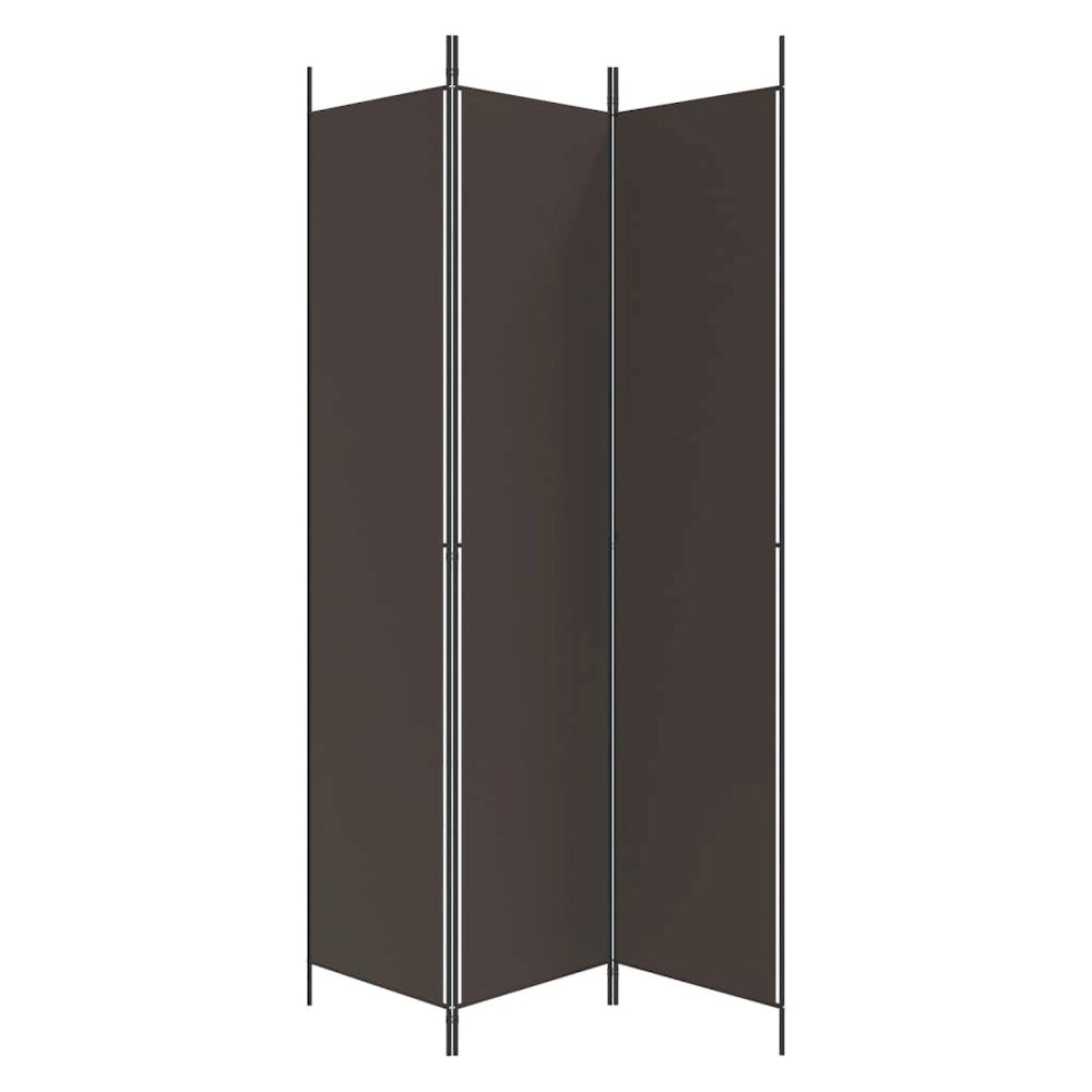 3-Panel Room Divider Brown 59.1"x86.6" Fabric. Picture 5