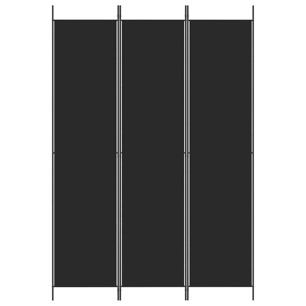3-Panel Room Divider Black 59.1"x86.6" Fabric. Picture 3