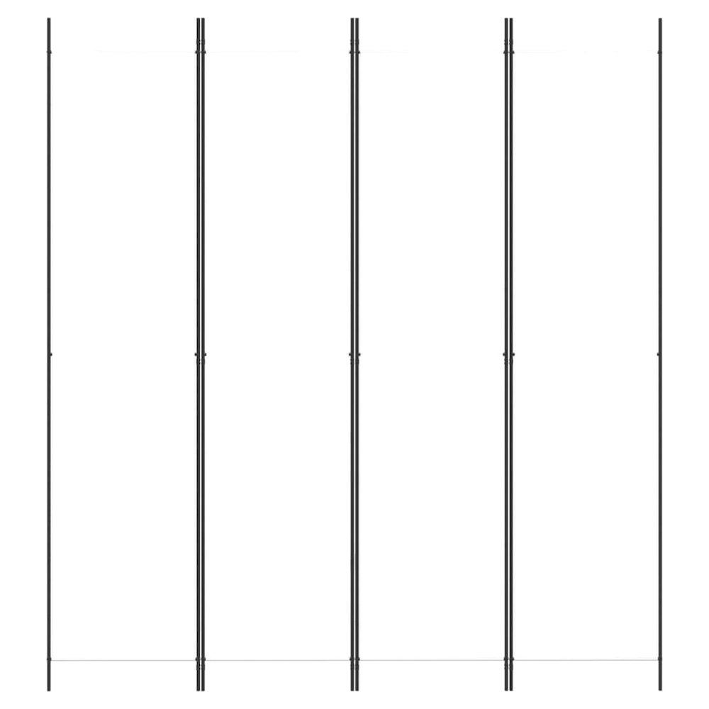 4-Panel Room Divider White 78.7"x86.6" Fabric. Picture 3