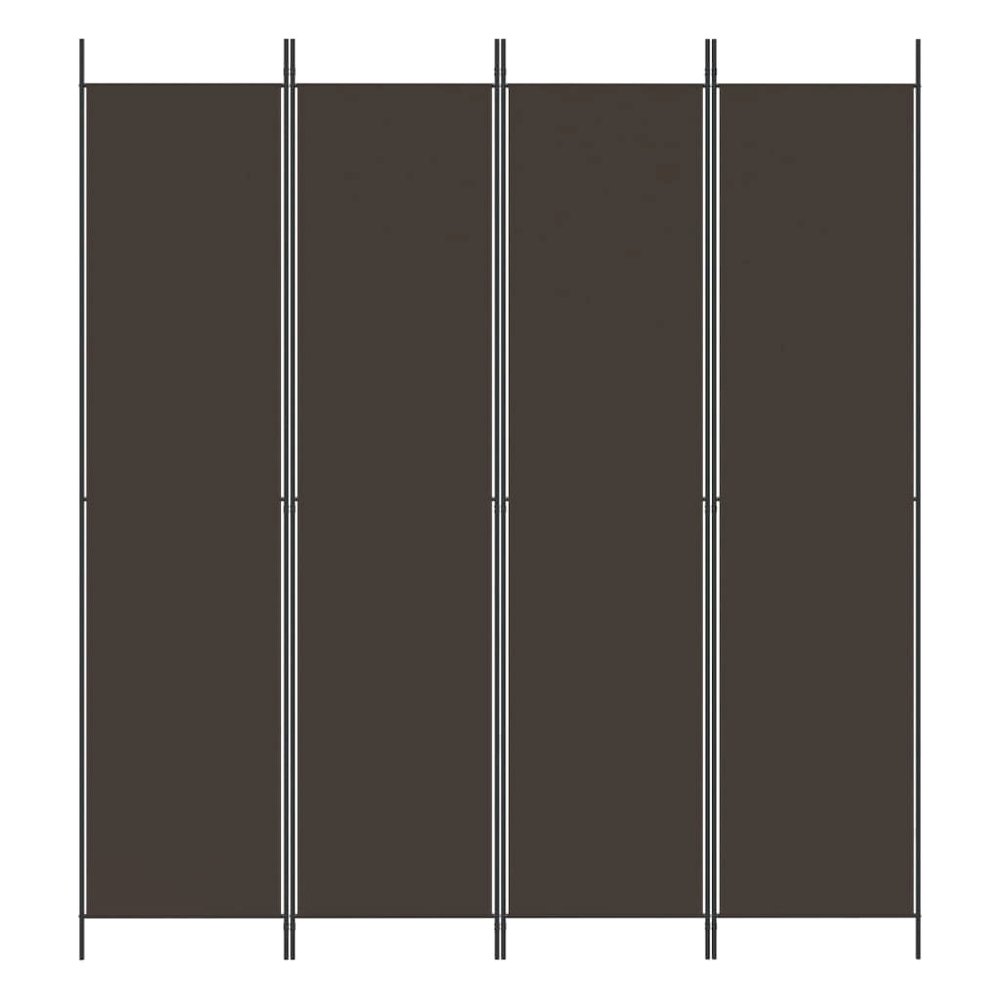4-Panel Room Divider Brown 78.7"x86.6" Fabric. Picture 3