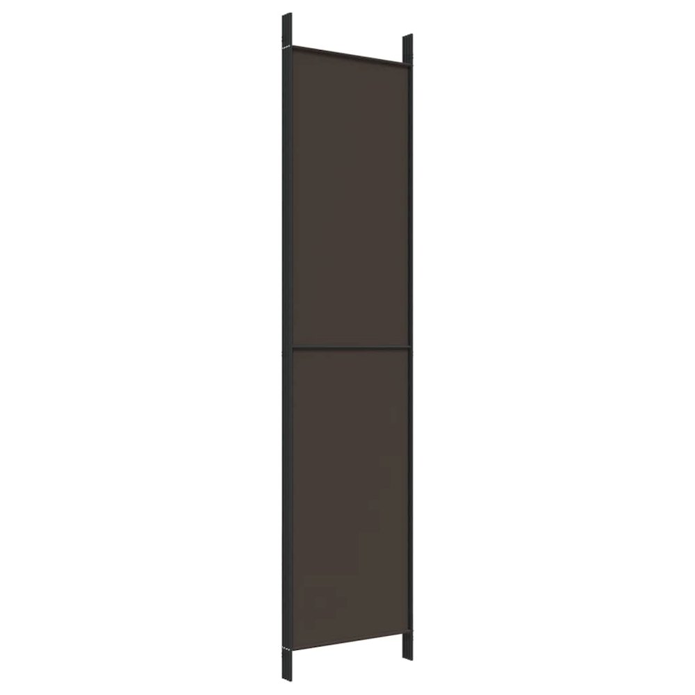 4-Panel Room Divider Brown 78.7"x86.6" Fabric. Picture 6