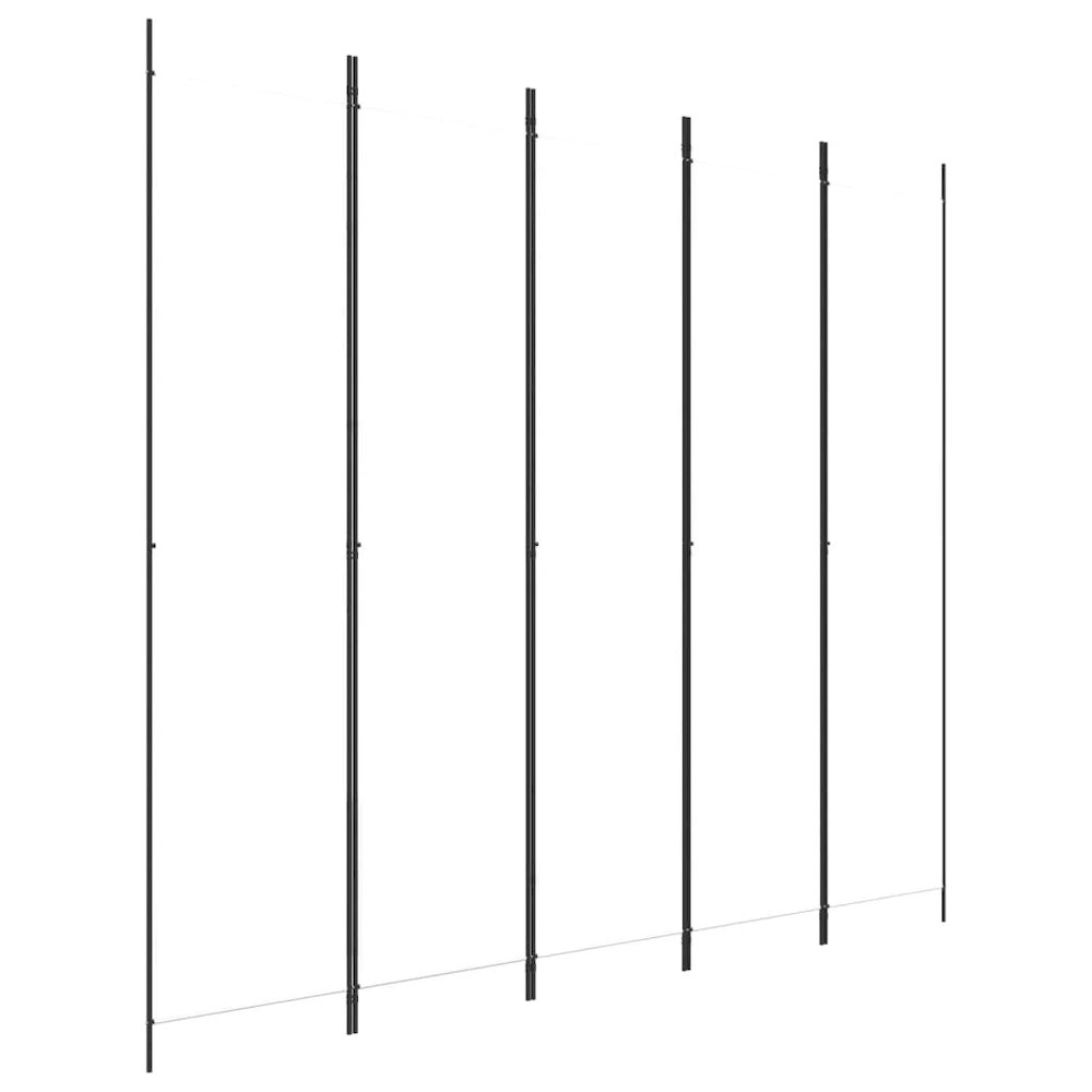 5-Panel Room Divider White 98.4"x86.6" Fabric. Picture 2