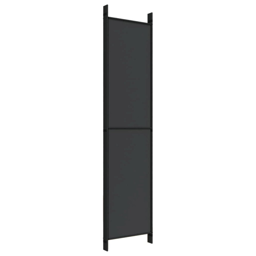 5-Panel Room Divider Black 98.4"x86.6" Fabric. Picture 6