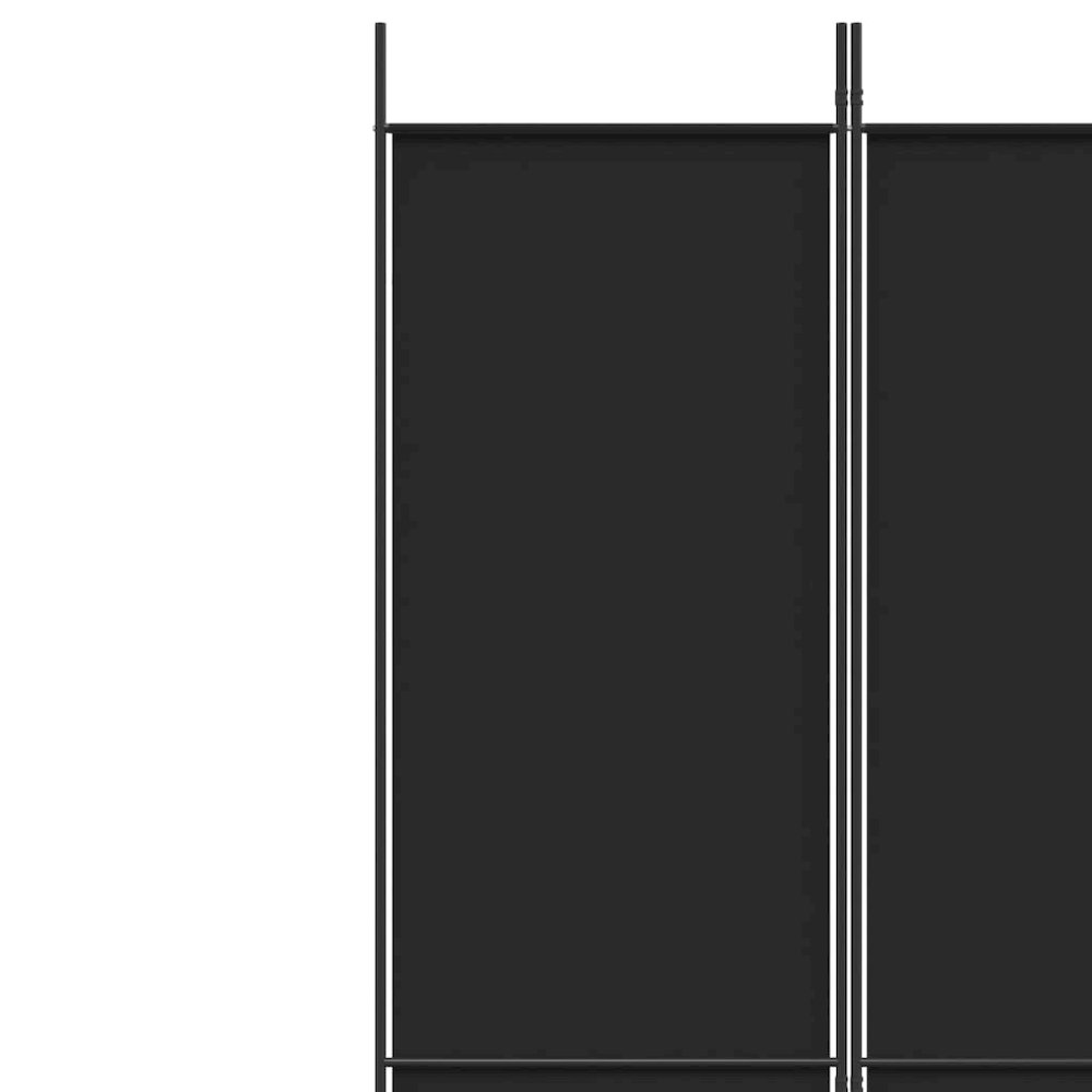 5-Panel Room Divider Black 98.4"x86.6" Fabric. Picture 7
