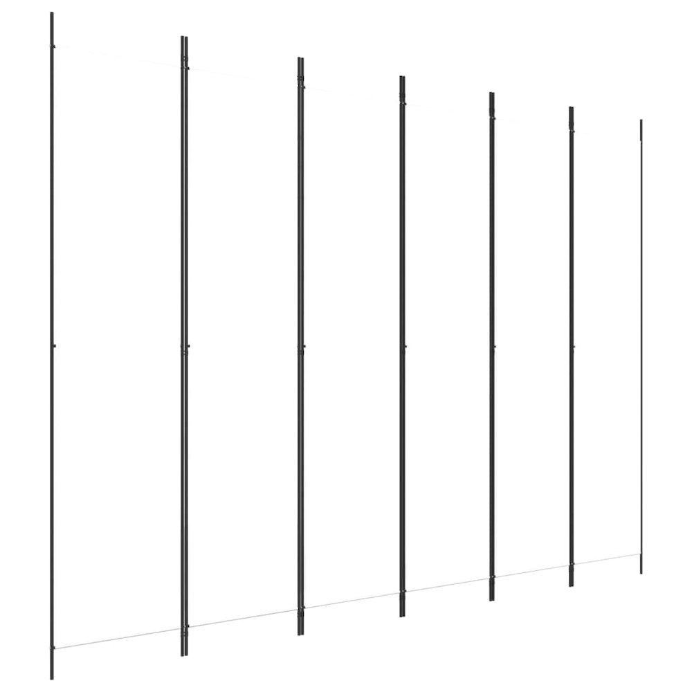 6-Panel Room Divider White 118.1"x86.6" Fabric. Picture 2