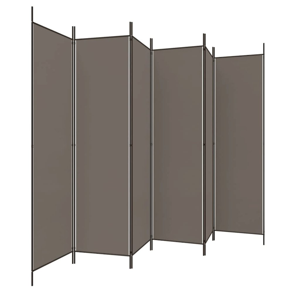6-Panel Room Divider Anthracite 118.1"x86.6" Fabric. Picture 4