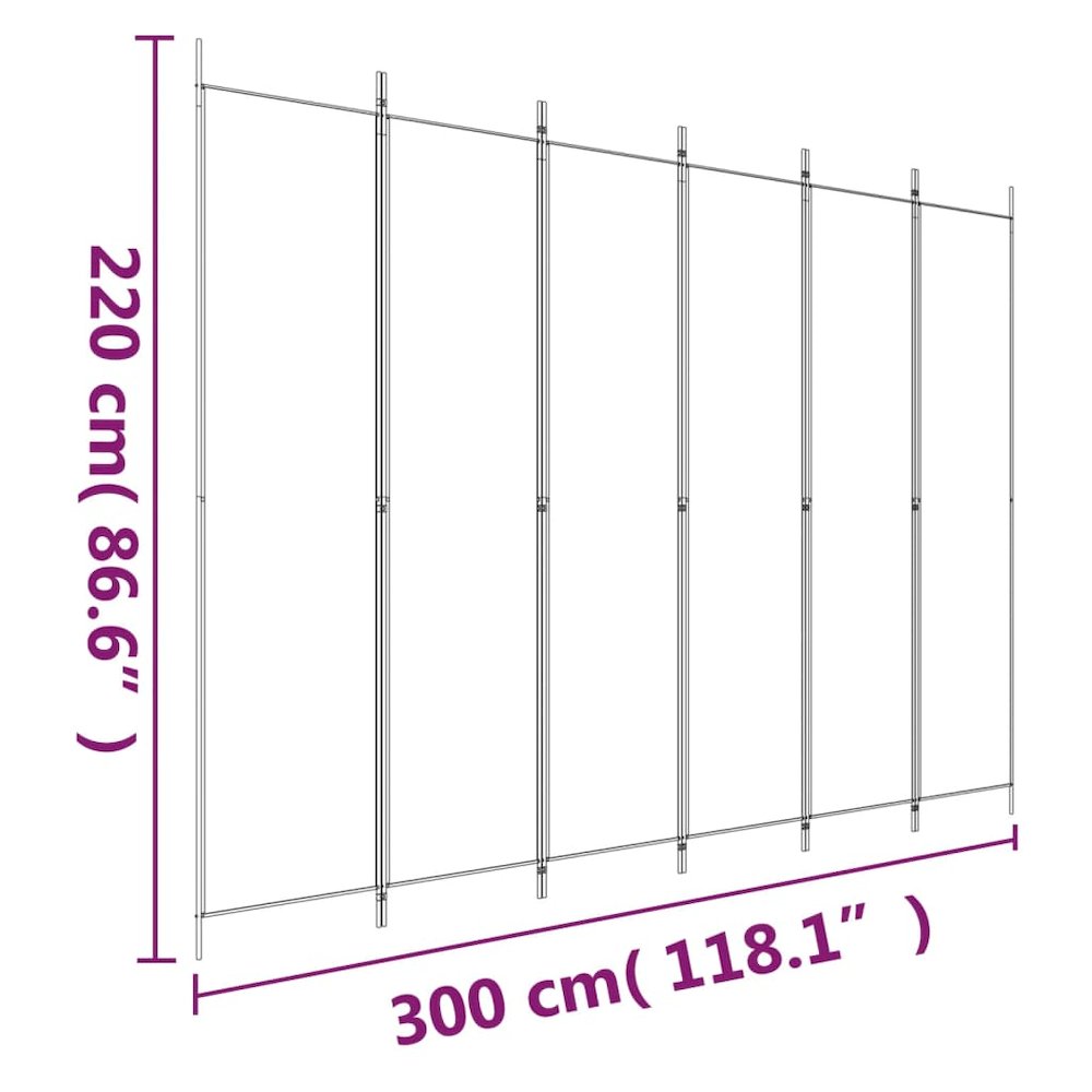6-Panel Room Divider Anthracite 118.1"x86.6" Fabric. Picture 8