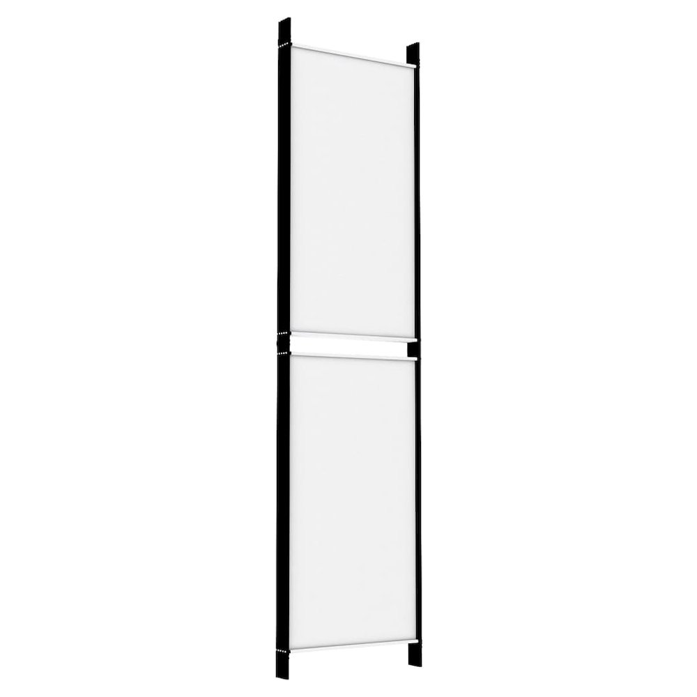 5-Panel Room Divider White 98.4"x78.7" Fabric. Picture 6