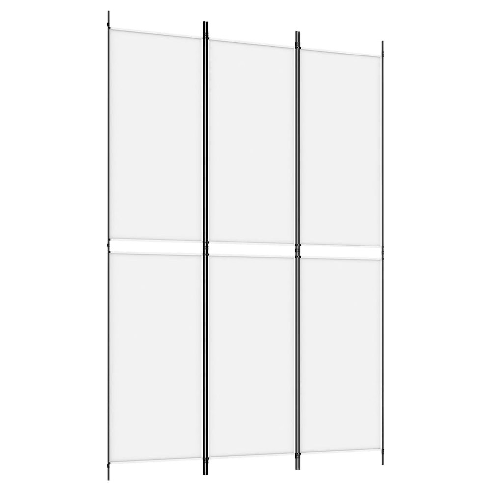 3-Panel Room Divider White 59.1"x86.6" Fabric. Picture 2