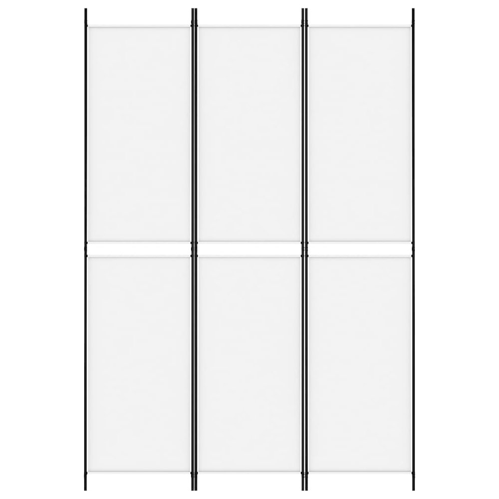 3-Panel Room Divider White 59.1"x86.6" Fabric. Picture 3