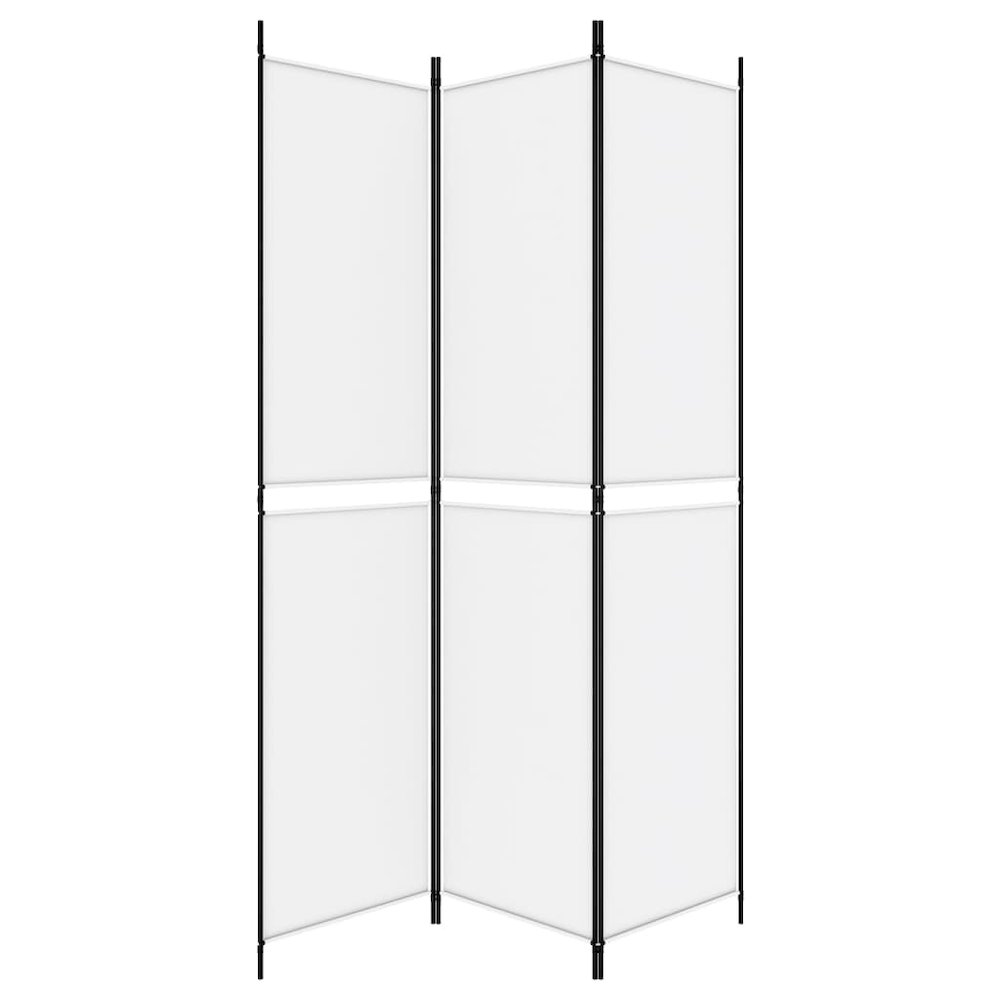 3-Panel Room Divider White 59.1"x86.6" Fabric. Picture 4