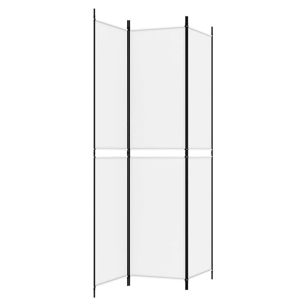 3-Panel Room Divider White 59.1"x86.6" Fabric. Picture 5