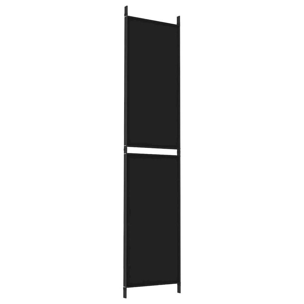 3-Panel Room Divider Black 59.1"x86.6" Fabric. Picture 6