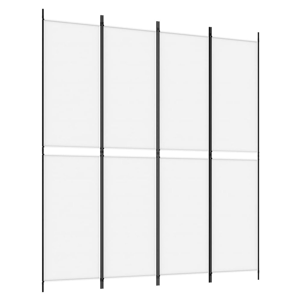 4-Panel Room Divider White 78.7"x86.6" Fabric. Picture 2