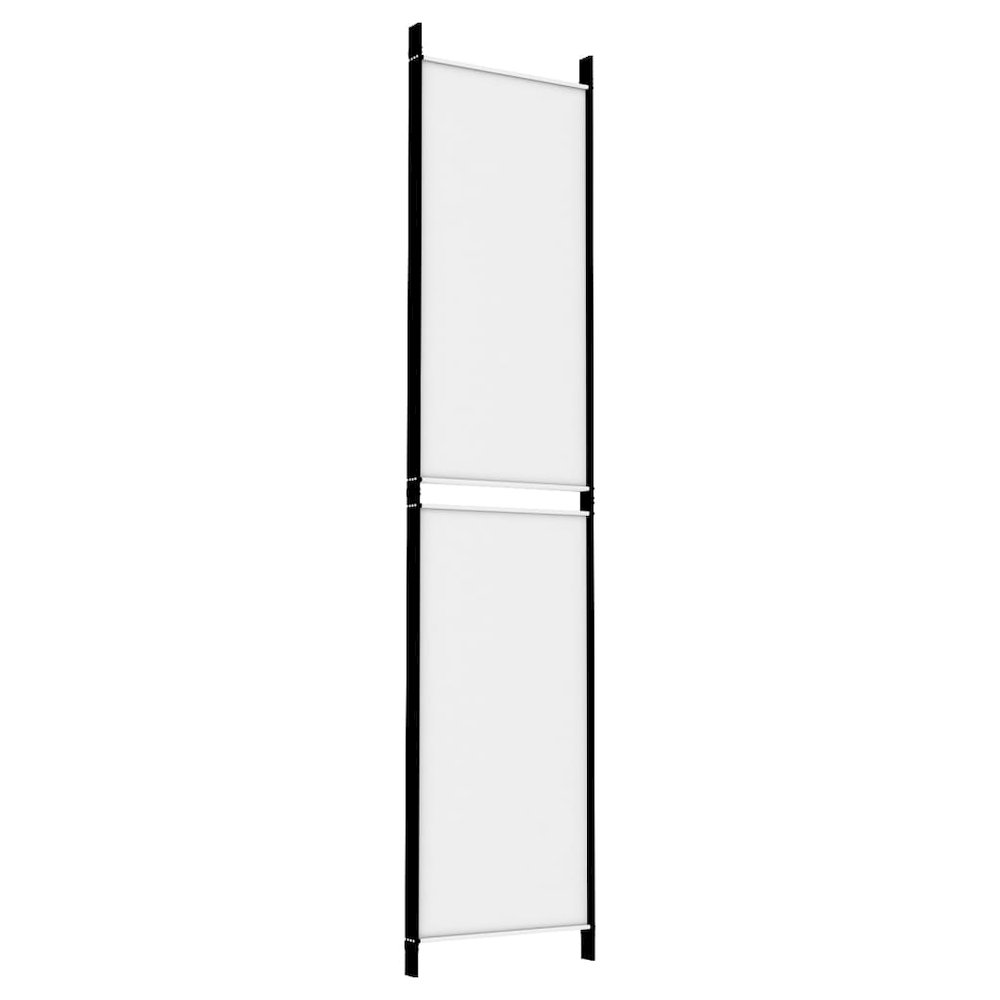 4-Panel Room Divider White 78.7"x86.6" Fabric. Picture 6