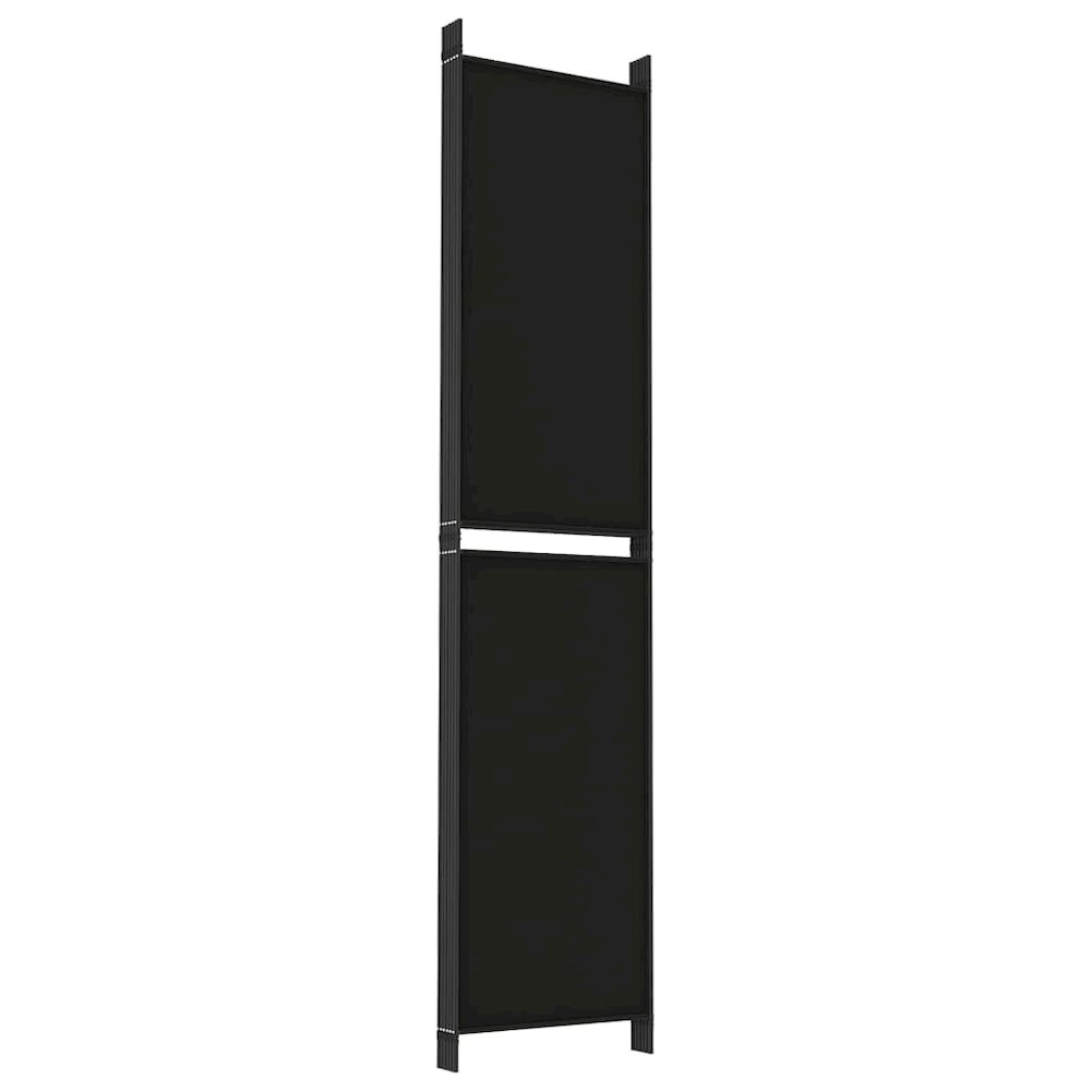 6-Panel Room Divider Black 118.1"x86.6" Fabric. Picture 5