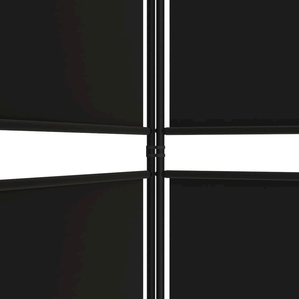 6-Panel Room Divider Black 118.1"x86.6" Fabric. Picture 6