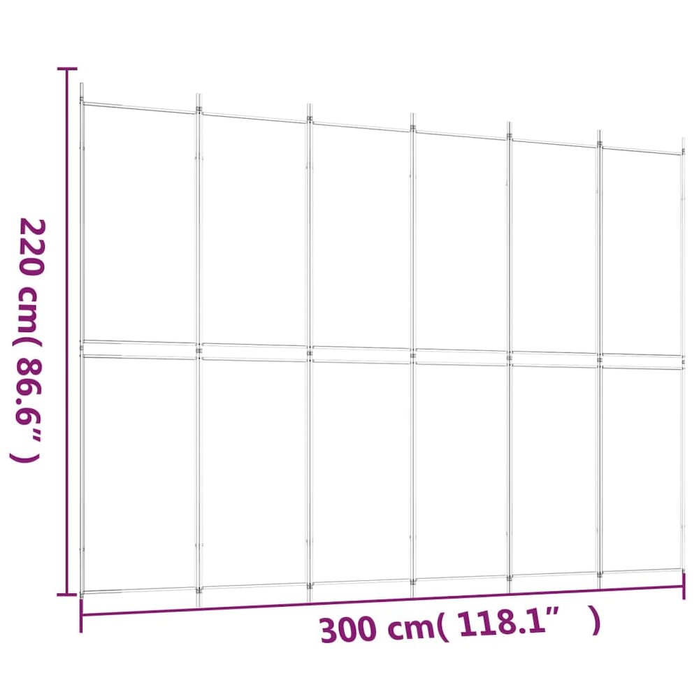6-Panel Room Divider Black 118.1"x86.6" Fabric. Picture 7