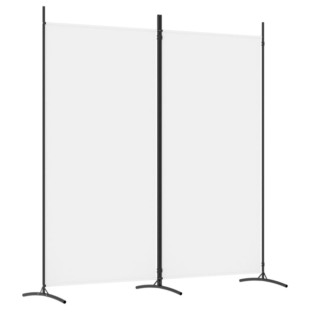 2-Panel Room Divider White 68.9"x70.9" Fabric. Picture 2