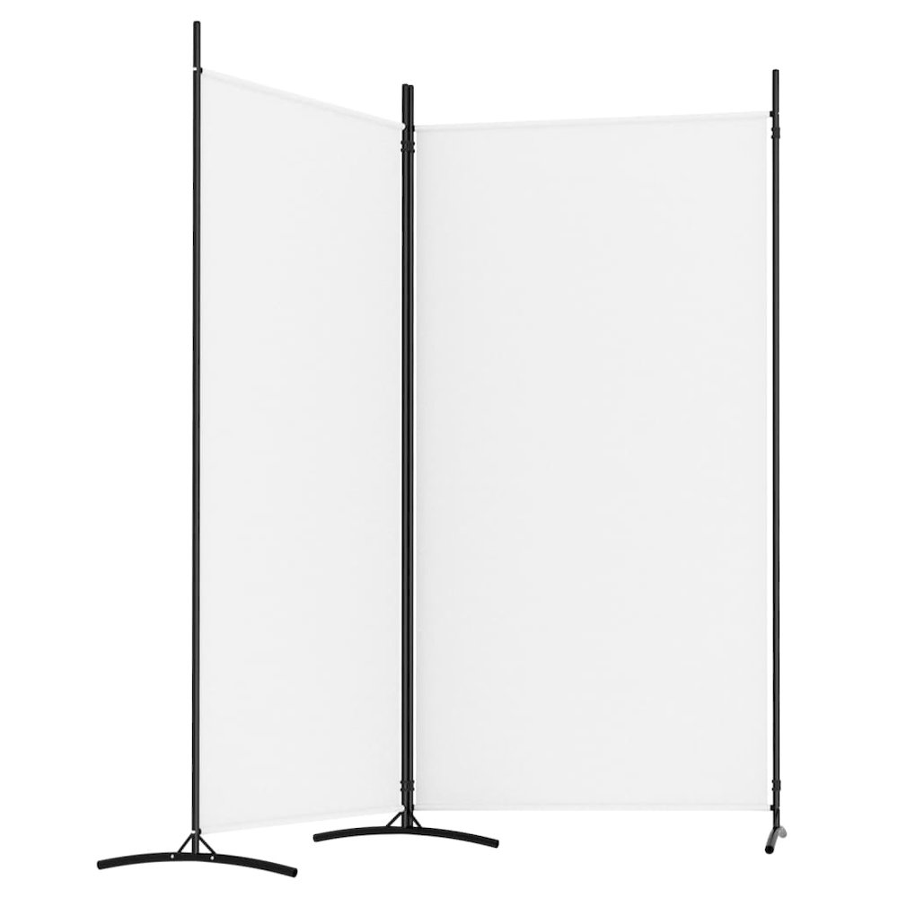 2-Panel Room Divider White 68.9"x70.9" Fabric. Picture 4