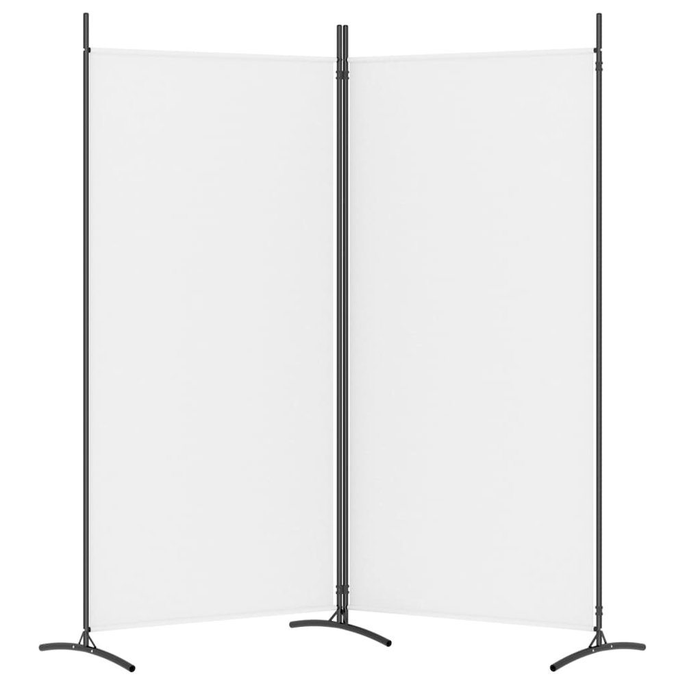 2-Panel Room Divider White 68.9"x70.9" Fabric. Picture 5