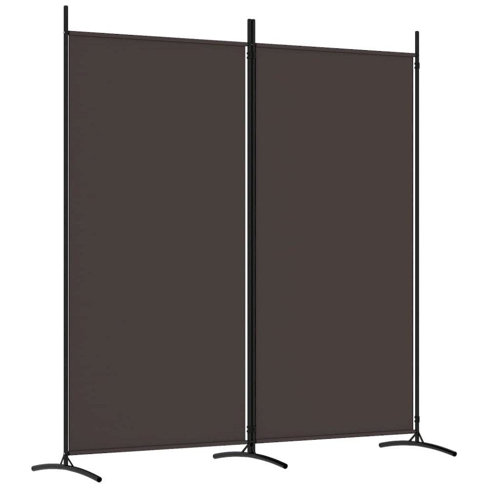 2-Panel Room Divider Brown 68.9"x70.9" Fabric. Picture 2