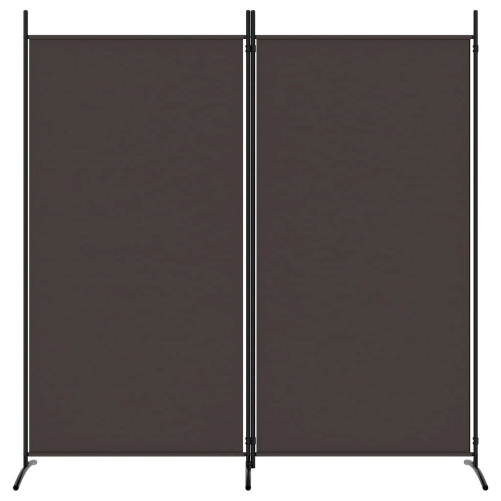 2-Panel Room Divider Brown 68.9"x70.9" Fabric. Picture 3