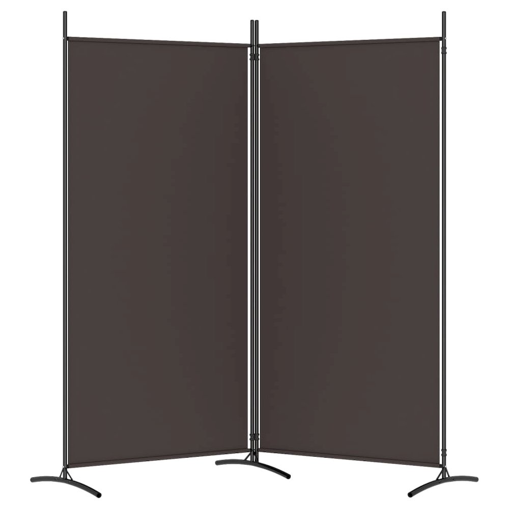 2-Panel Room Divider Brown 68.9"x70.9" Fabric. Picture 4