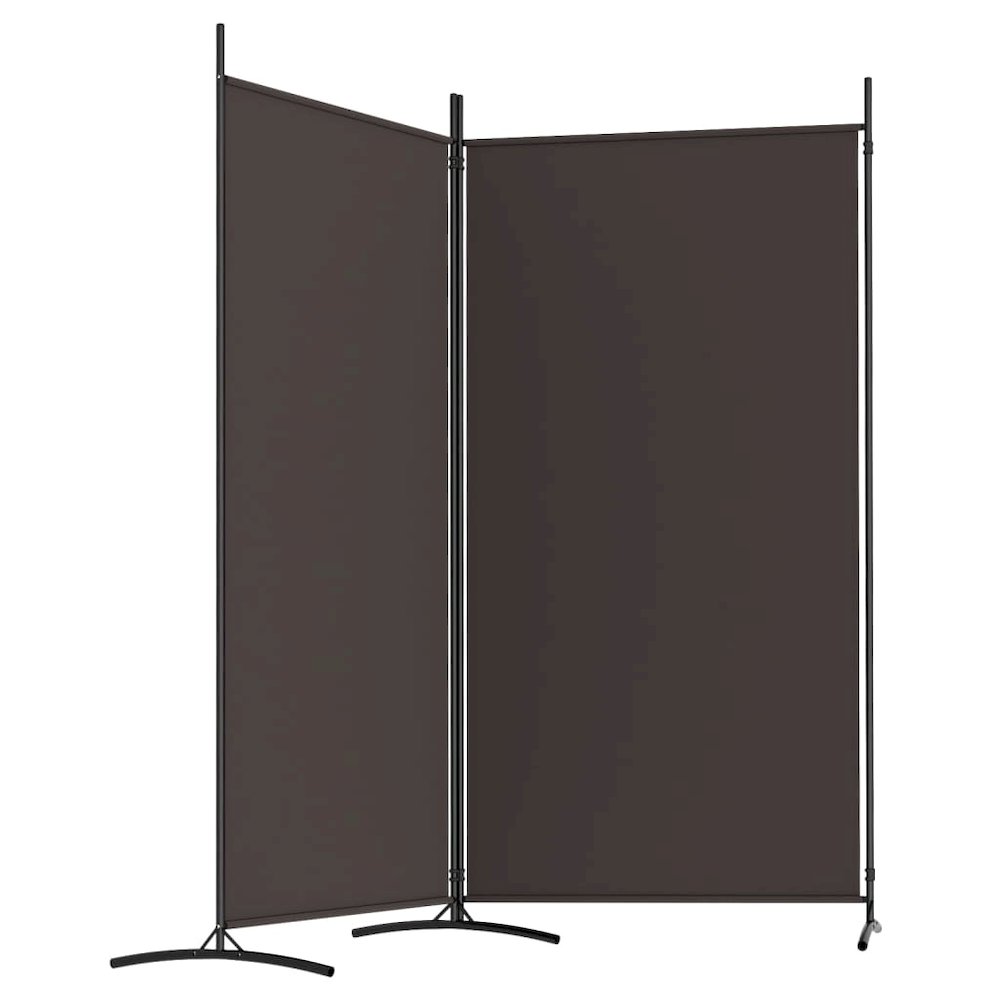 2-Panel Room Divider Brown 68.9"x70.9" Fabric. Picture 5