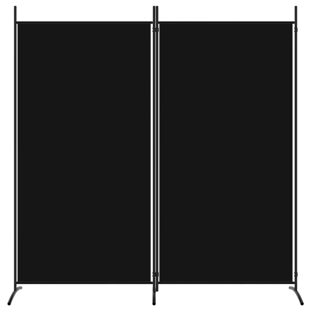 2-Panel Room Divider Black 68.9"x70.9" Fabric. Picture 3