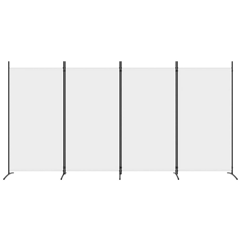 4-Panel Room Divider White 136.2"x70.9" Fabric. Picture 3