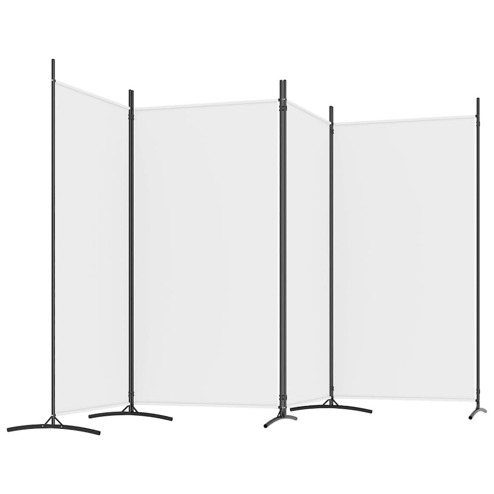4-Panel Room Divider White 136.2"x70.9" Fabric. Picture 5