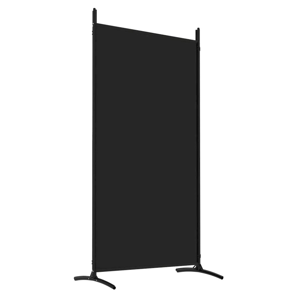 4-Panel Room Divider Black 136.2"x70.9" Fabric. Picture 6